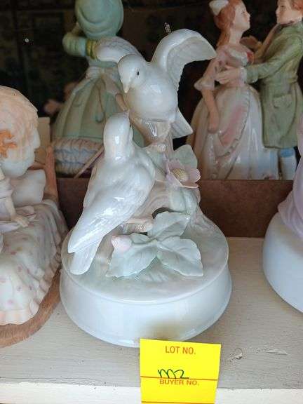 White Birds Music Figurine