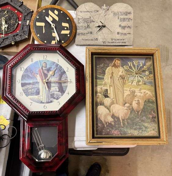 Ten Commandments Shadow Box Jesus Shadow Box Clock, Jesus Grandfather Clock, Ten Commandments Clock ...