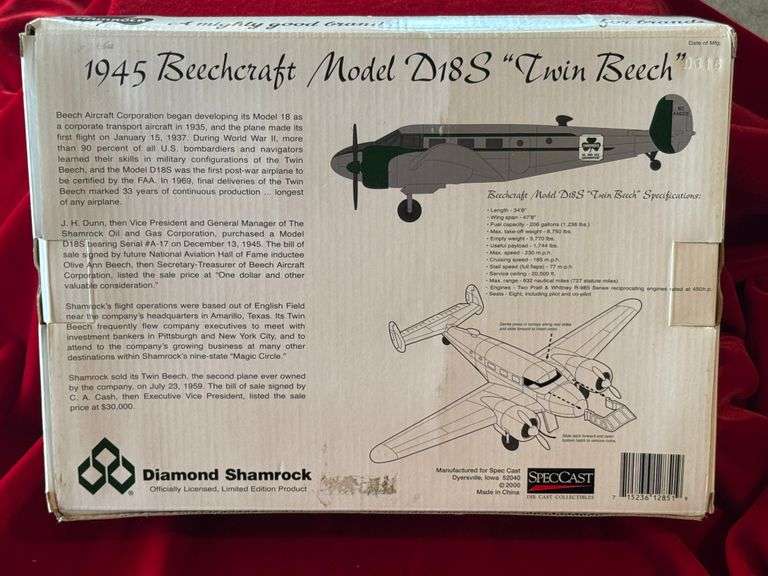 1945 Beechcraft Model D18S "Twin Beech" Shamrock Airplane