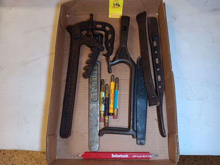 Tire Tools, Model T Flat Head Ford Car Rim Tool, and Other Antique Tool ...