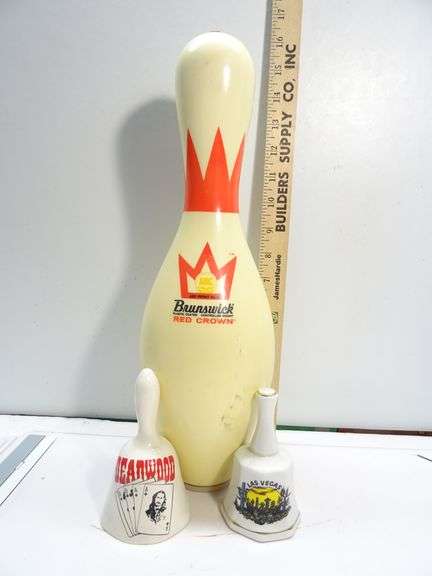 Vintage Bowling Pin, Deadwood Bell & Las Vegas Bell