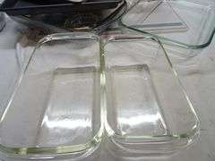 ASST Baking Sheet, Measuring Cup, Baby Mason Jar, 2 LG Pyrex, 2 Meatloaf Pans & Red Lion Ashtray
