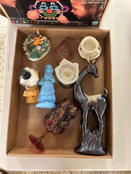 Deer Statue, Midwest Covenant Home Cup & Saucer, Avon Little Girl Blue, Goebel Figurine, and Other I