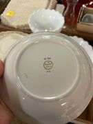 Milk Glass Bowls, (5) Le Roi 18K Gold Rimmed Bowls, and (2) Teabag Plates