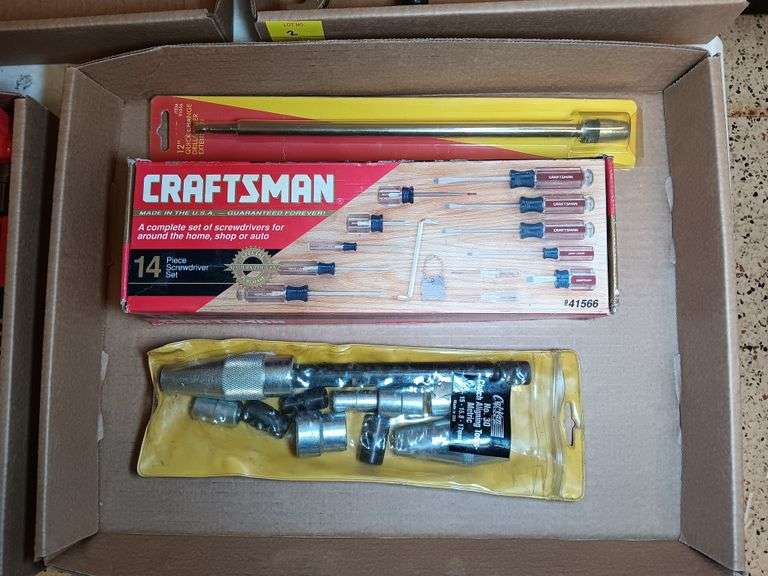 Craftsman Screwdrivers, Cal-Van Tools Clutch Aligning Tools, and Drill Master 12" Quick Change Drill/Driver Extender