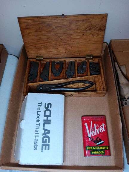 Velvet Pipe Tobacco Tin, Pick Tool, Antique Koeth's Kombination Kit, and Other Items