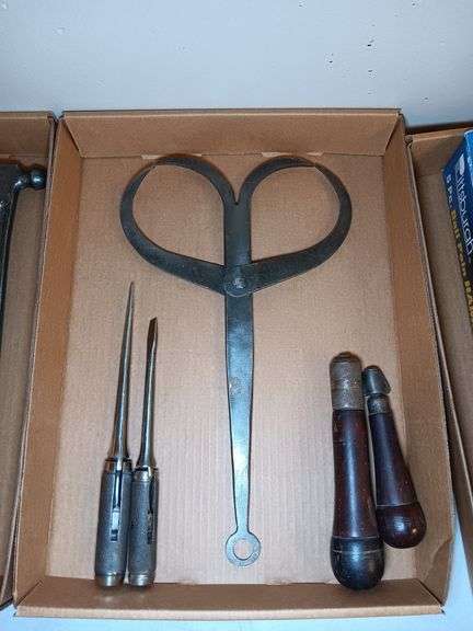 Antique Adjustable Screwdrivers and Blacksmiths Double Caliper