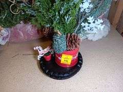 Handmade Santa Decoration with Santa Bag, Candle/Vase Base, and Small Christmas Tree Decoration