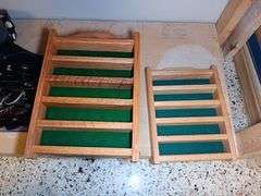 Wooden Golf Ball Racks and Flat of Golfballs