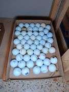 Wooden Golf Ball Racks and Flat of Golfballs