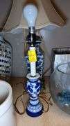 (2) Blue and White Ornate Table Lamps