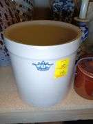 Faux Roseville #1 Crock and Pine Island Minnesota Fine Cheese Mart Cheese Crock