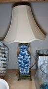 (2) Blue and White Ornate Table Lamps