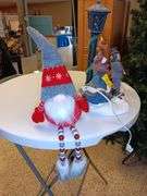 Christmas Gnome Decoration and Carolers Table Lamp