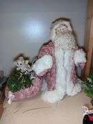 Handmade Santa Decoration with Santa Bag, Candle/Vase Base, and Small Christmas Tree Decoration