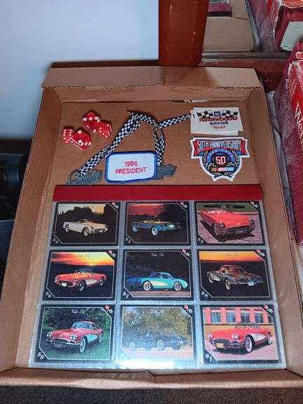 Corvette Cards, Corvette Medallions, Stickers, Patch, and Dice