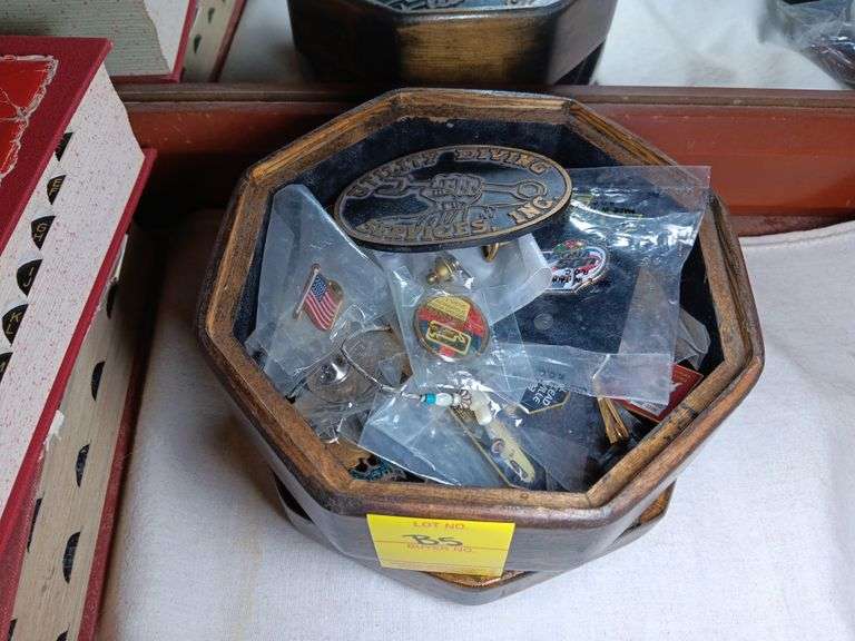 Jewelry Box with Pins and Belt Buckle