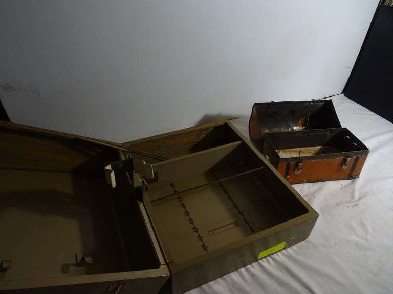 Craftsman's lock box and Military vintage lunch box