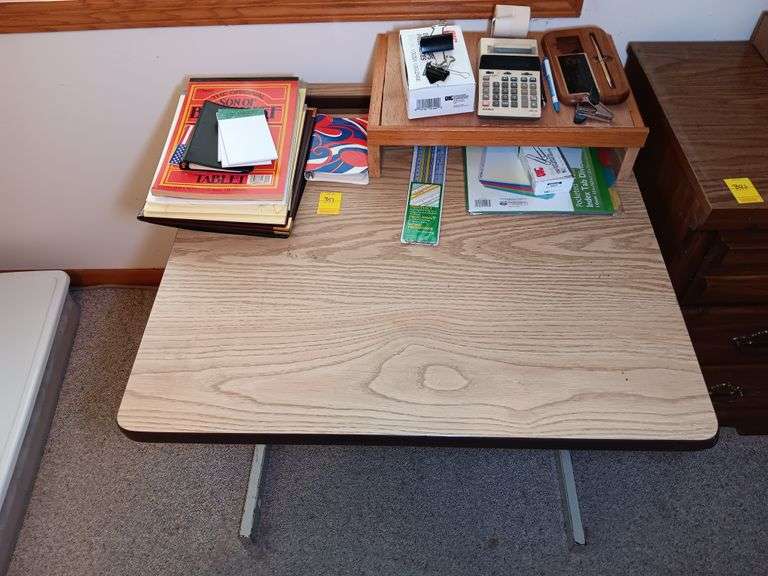 Small Desk with Office Supplies 30 x 30 x 26