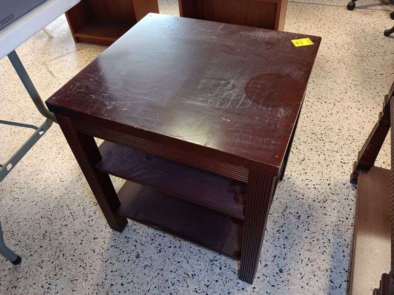 Wood End Table with Shelves 22 x 20 x 24