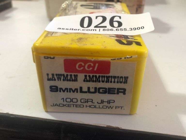 (45) CCI 9mm Luger Lawman 100gr JHP