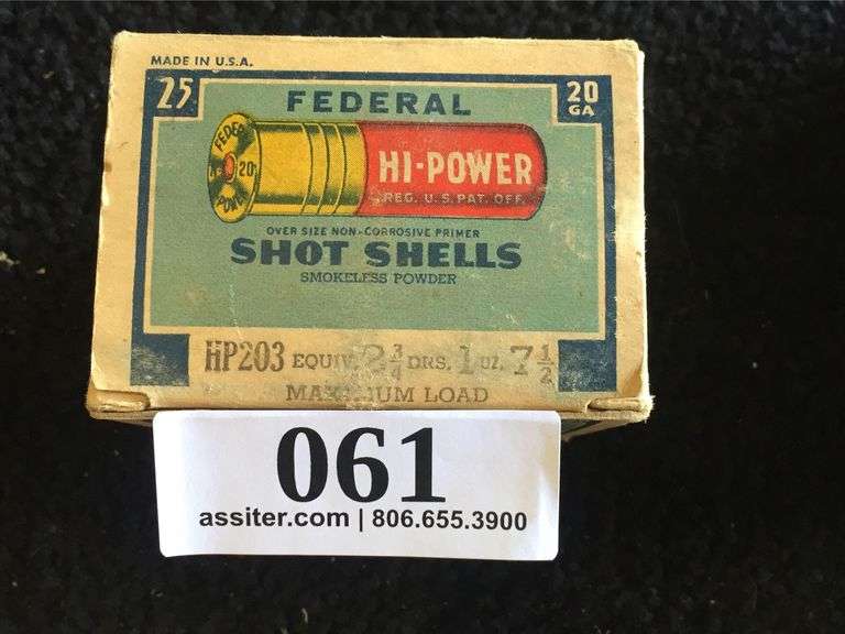 (16) Federal 20ga 23/4 71/2 Shot