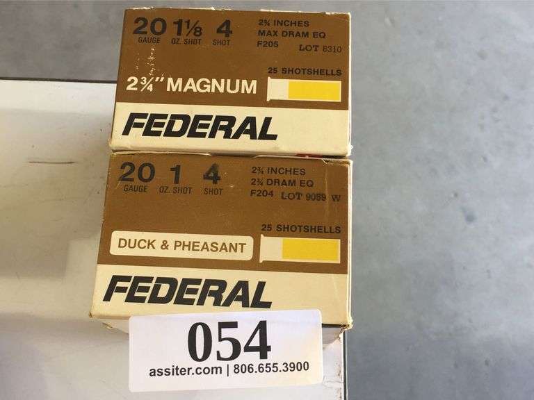 (50) Federal 20ga 23/4 4 Shot