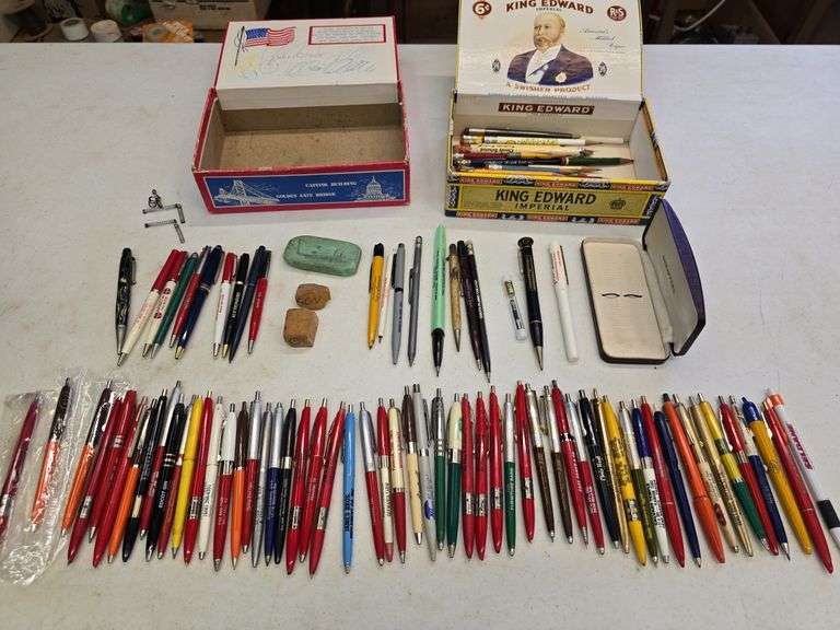 Assorted Ink Pens, Pencils & Mechanical Pencils, King Edward Cigar ...