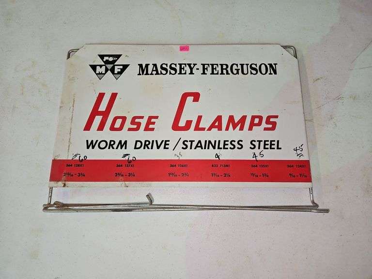 12 1/2" x 18" Vintage Massey-Ferguson Hose Clamp Display Sign