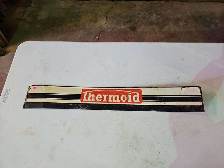 5 1/4" x 36" Vintage Thermoid Metal Sign