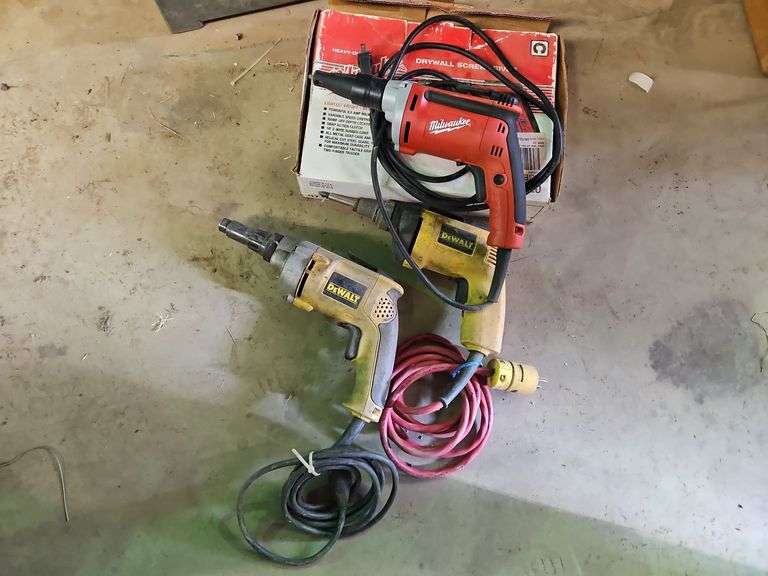 Milwaukee Dry Wall Screwdriver/ (2) DeWalt Screwdrivers