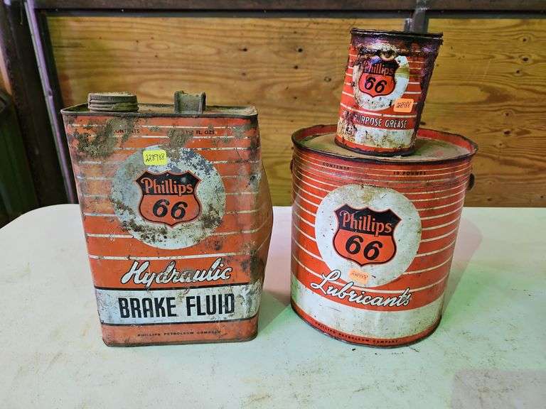 (3) Vintage Phillips 66 Product Cans