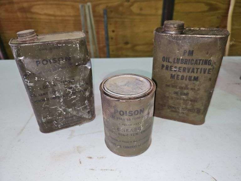 World War 2 Cans - Pm Oil Lubricating Preservative Medium - Gun Lube(One Quart), Special High Temp G