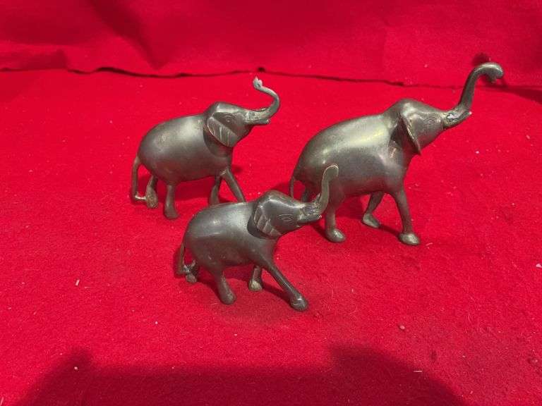 Three (3) Brass Elephants