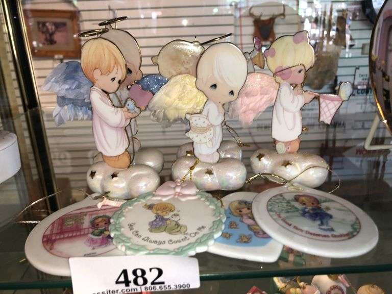 (9)  Precious Moments Fine Porcelain Ornaments