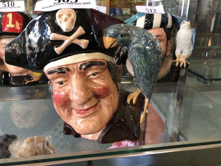Vintage Royal Doulton Toby Jug "Long John Silver" D6335 Copr 1951