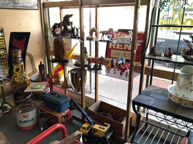 Wood & Glass Shelf 58" x 15" x 72" - Assiter Auctioneers