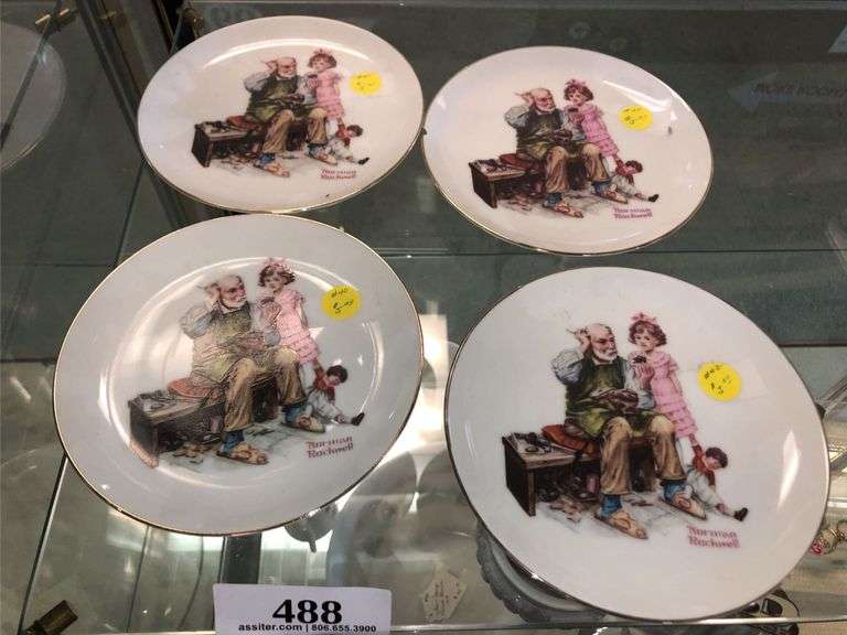 (4) 61/2" Norman Rockwell Plates