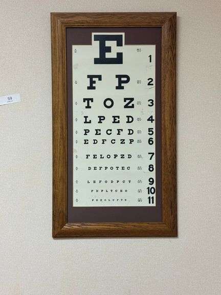 Vintage Framed Eye Chart