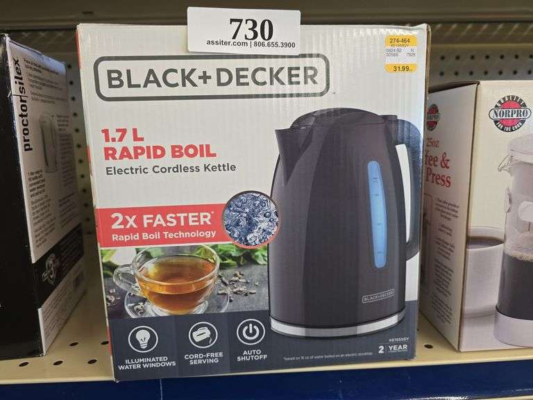Black & Decker 1.7L Rapid Boil Electric Cordless Kettle