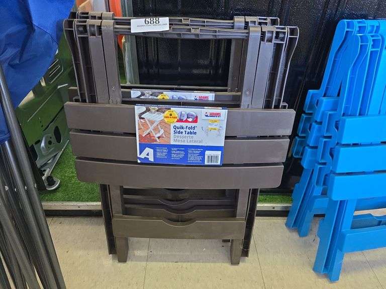 (2) Adams Quik-Fold Side Tables Brown
