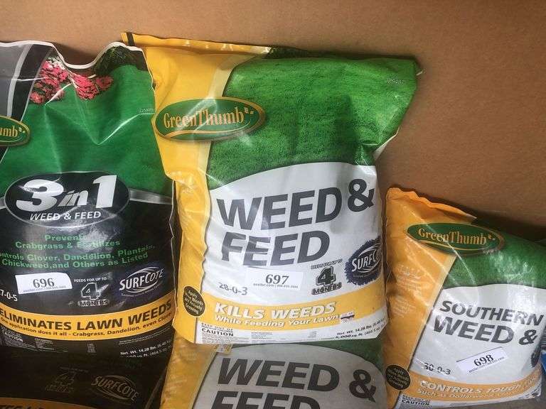 (4) 14.28lb Green Thumb  Weed & Feed 28-0-3