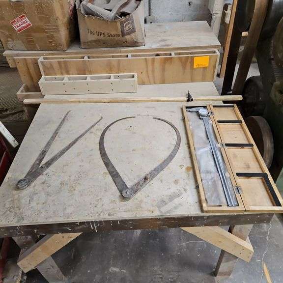 56" Woodworking Compass Pencil, Aerospace Shock-Proof Caliper In Case & (2) Lock-Joint Calipers