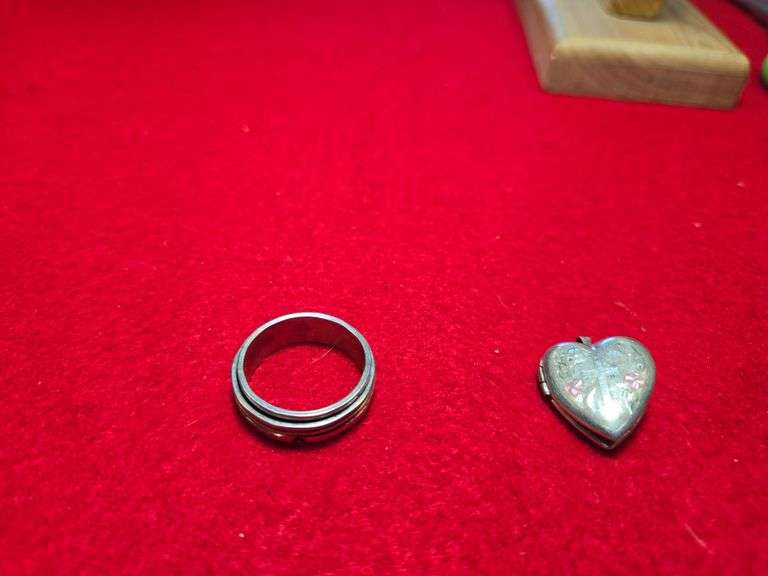 Heart Shaped Locket, Silver Ring