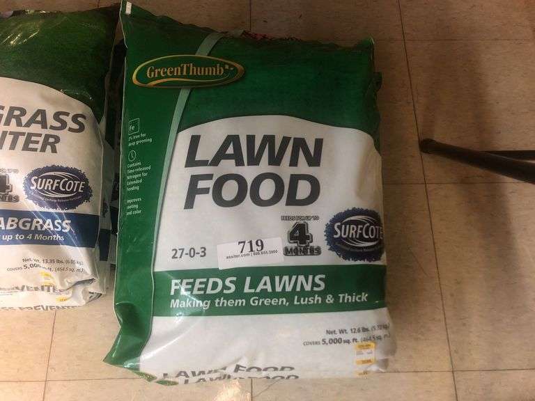 (5) 12.6lb Green Thumb Lawn Food 27-0-3