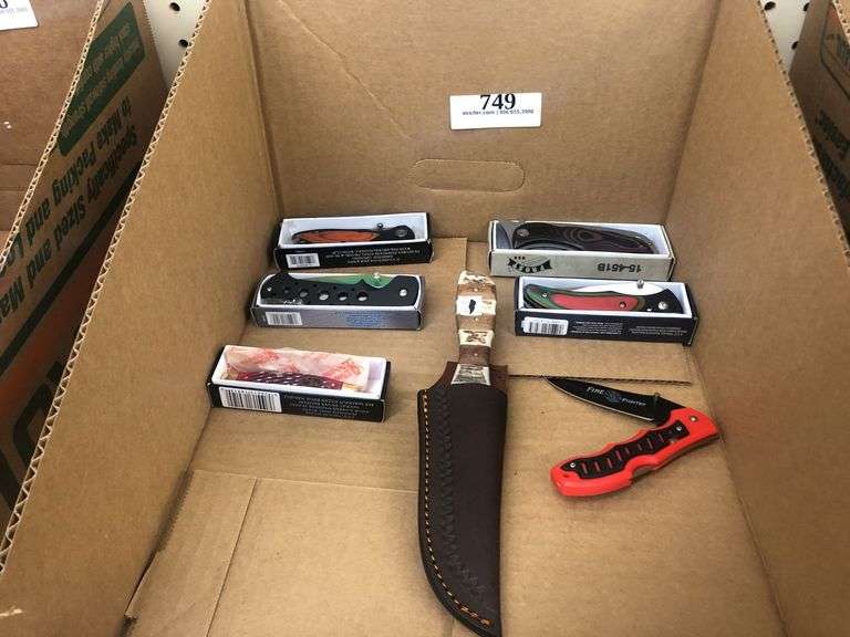 (6) Frost Cutlery Pocket Knives w/1 No Makers Mark in Sheath