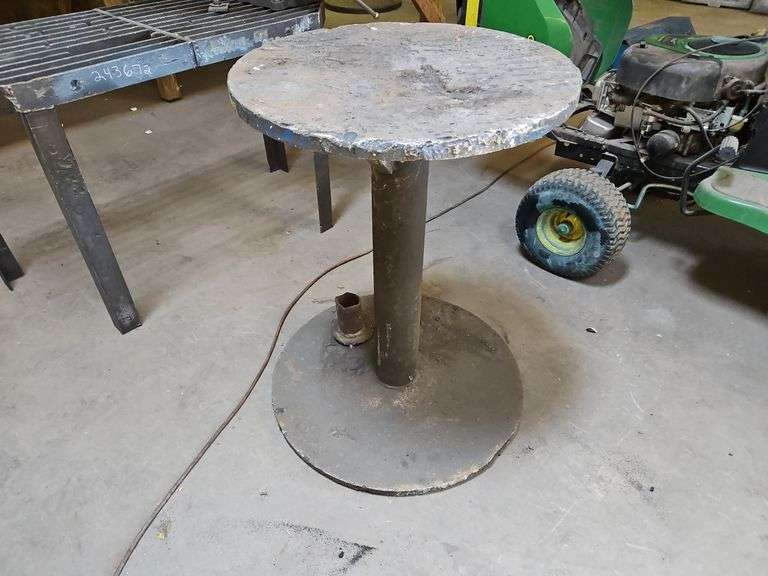 24" Round Steel Table 34" Tall