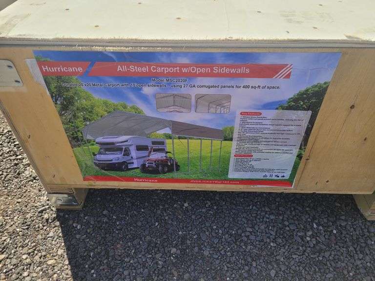 MSC2020F  Hurricane All-Steel 20'x20' Carport w/10' Open Side