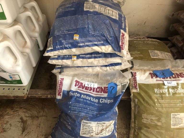 (7) Pavestone .5cuft White Marble Chips