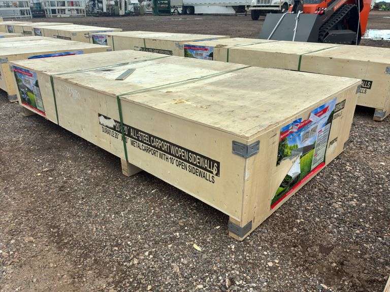 20x20' All-Steel w/Open Sidewalls Carport MSC2020F